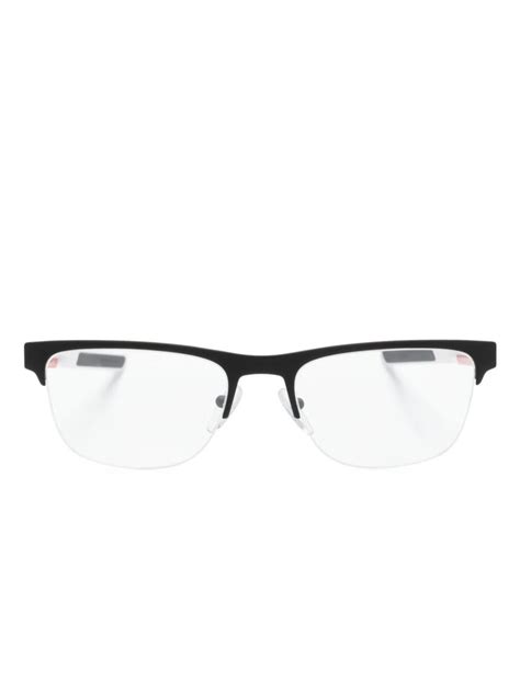 prada half rim glasses|Prada VPR52S Rectangle Prescription Half rim Metal Eyeglasses .